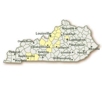 Kentucky  on Kentucky Map
