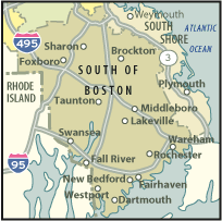 South of Boston Map